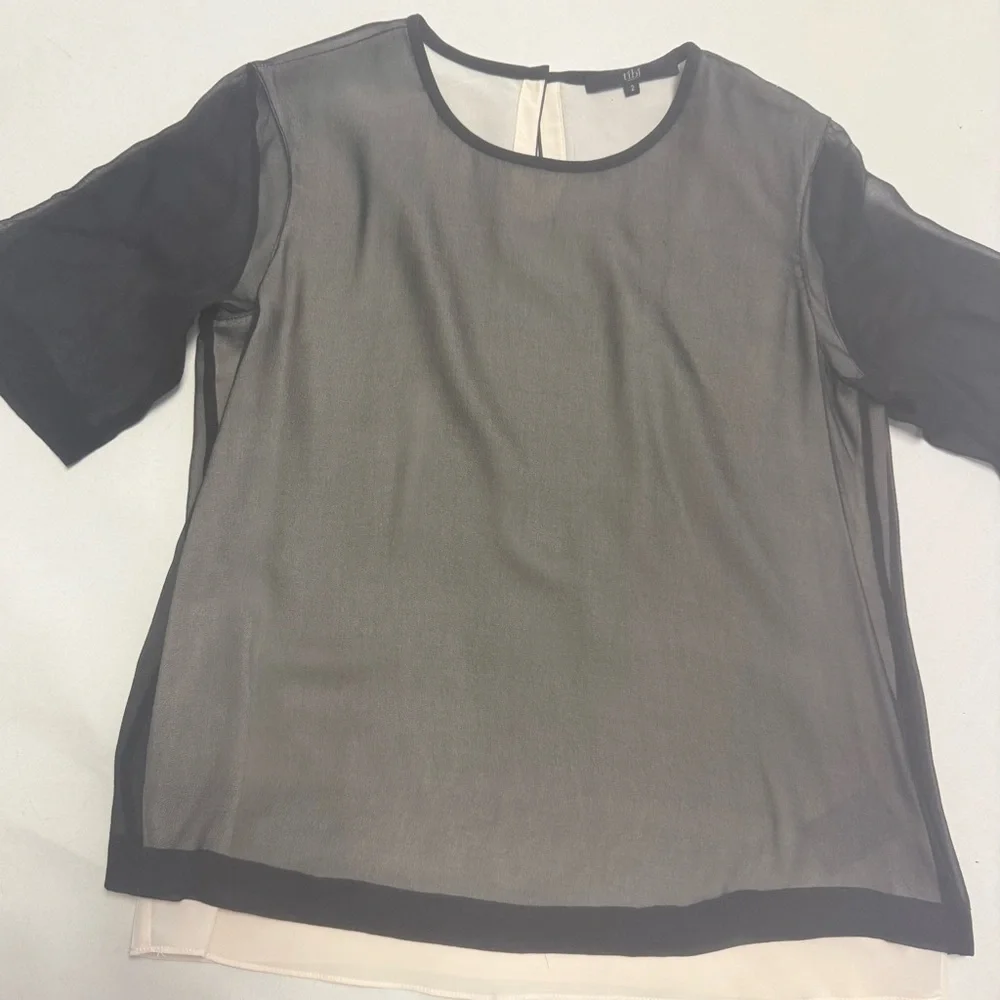 TIBI Black Sheer Blouse NWOT - Picture 9 of 11